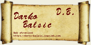 Darko Balšić vizit kartica